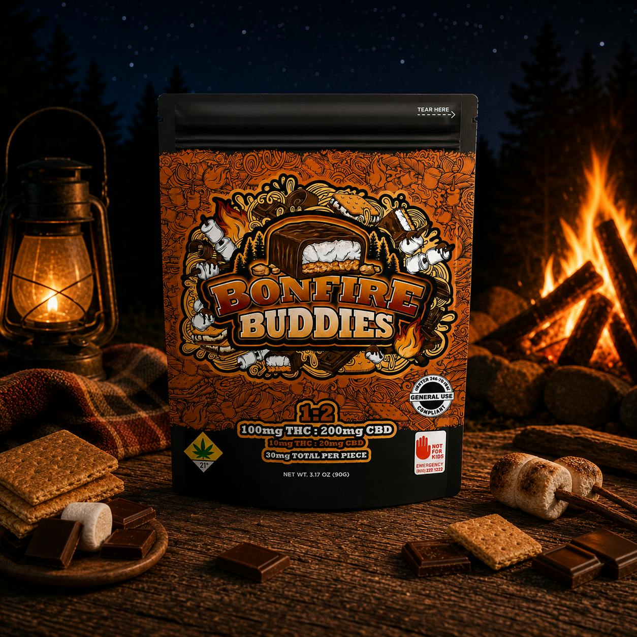 2:1 Chocolate Covered Bonfire Buddies [10pk] (200mg CBD/100mg THC) | Swifts - Treats