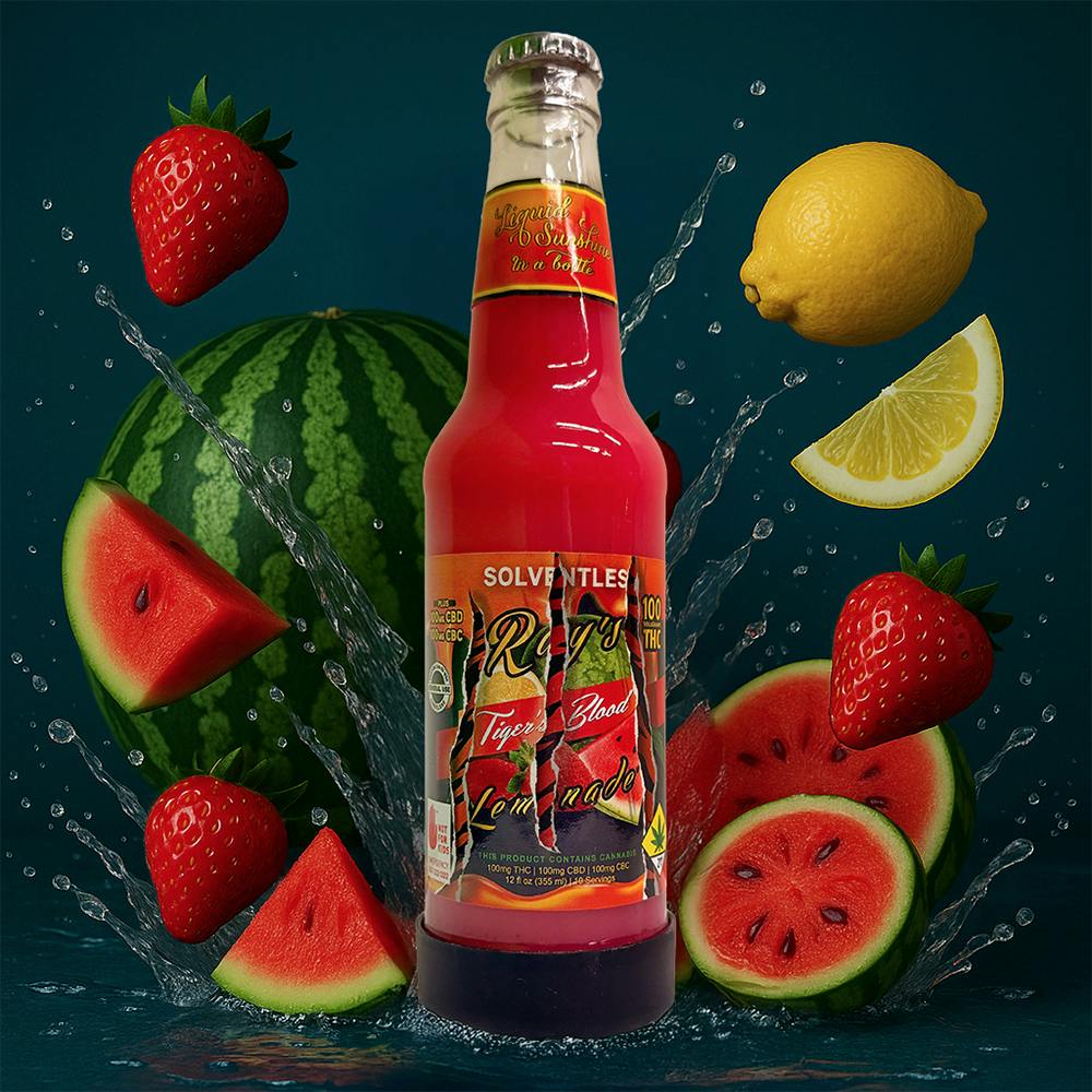 1:1:1 Tiger's Blood [12oz] (100mg CBD/100mg CBC/100mg THC) | Ray's Lemonade - Live Rosin Bottle R...
