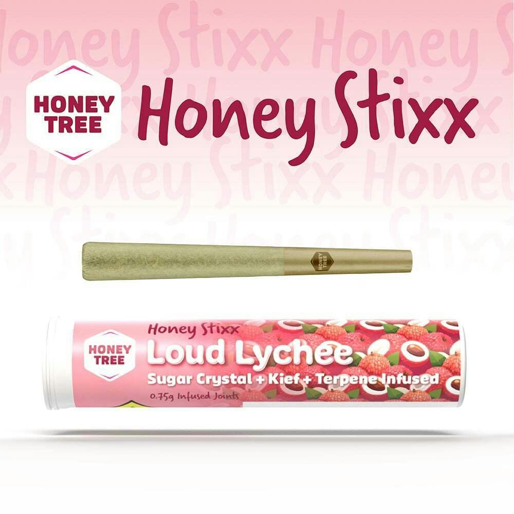 Loud Lychee [.75g] | Honey Tree - Honey Stixx 1pk - Sugar Crystal + Kief + Terpene Infused