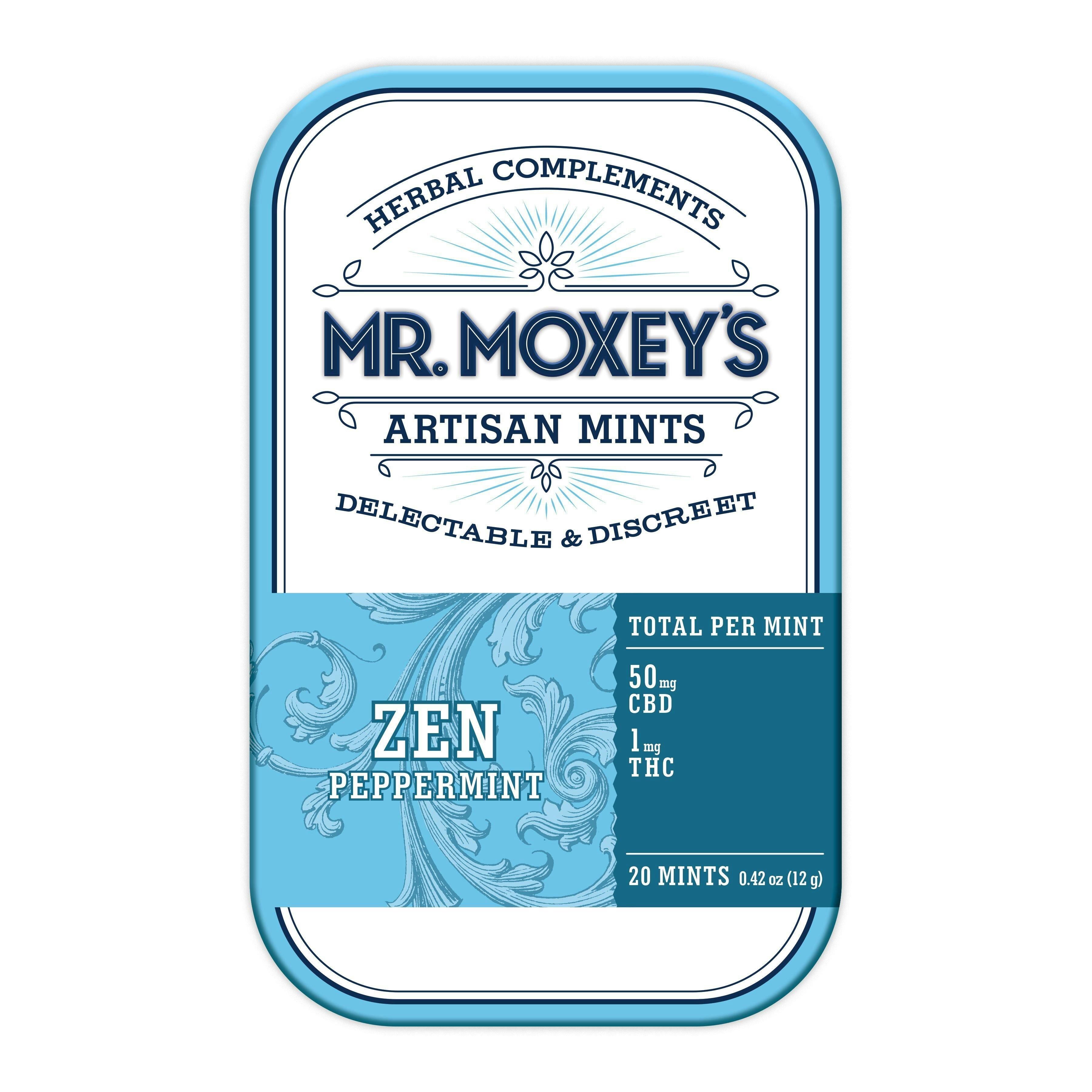 Zen 50:1 CBD Peppermint Mints (1000mg CBD/20mg THC) | Mr. Moxey's - Mints