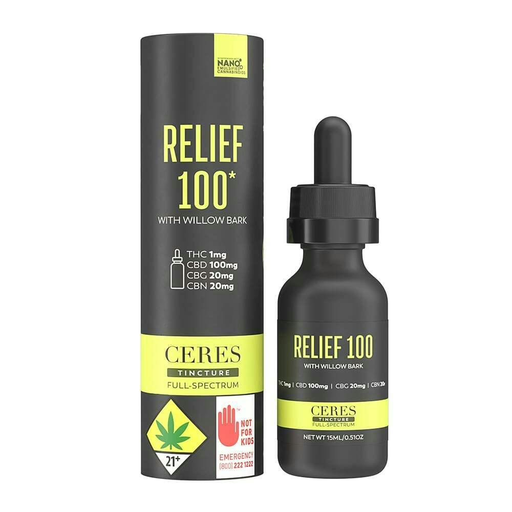 Relief 100 [15ml] (1mg THC/100mg CBD/20mg CBG/20mg CBN) | Ceres - Tincture