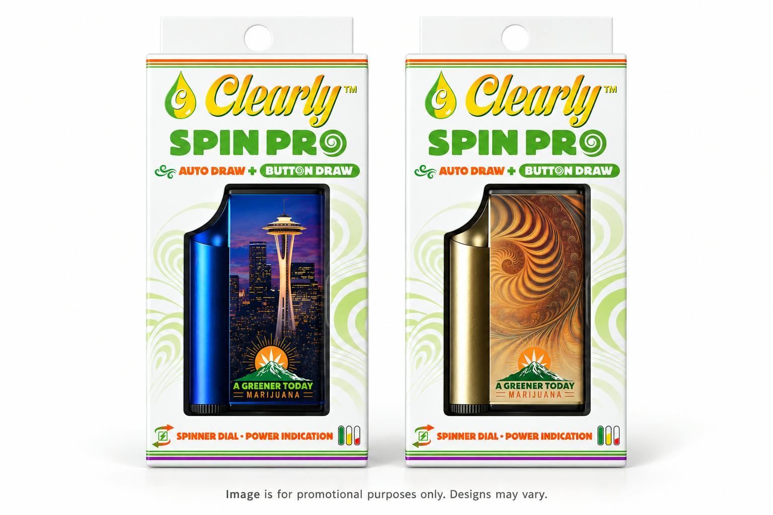 Spin Pro Battery - Assorted Designs | Clearly - Portable Vaporizer