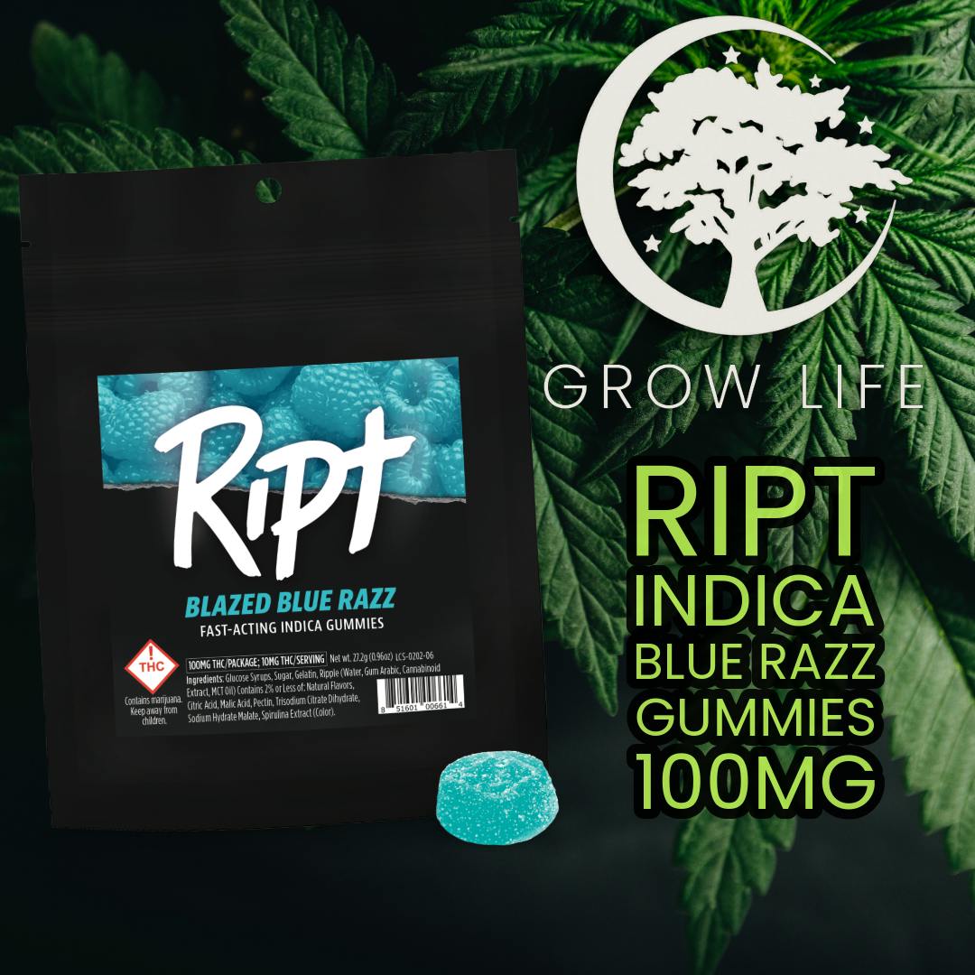 Ript Gummies Blazed Blue Raz Indica 100mg