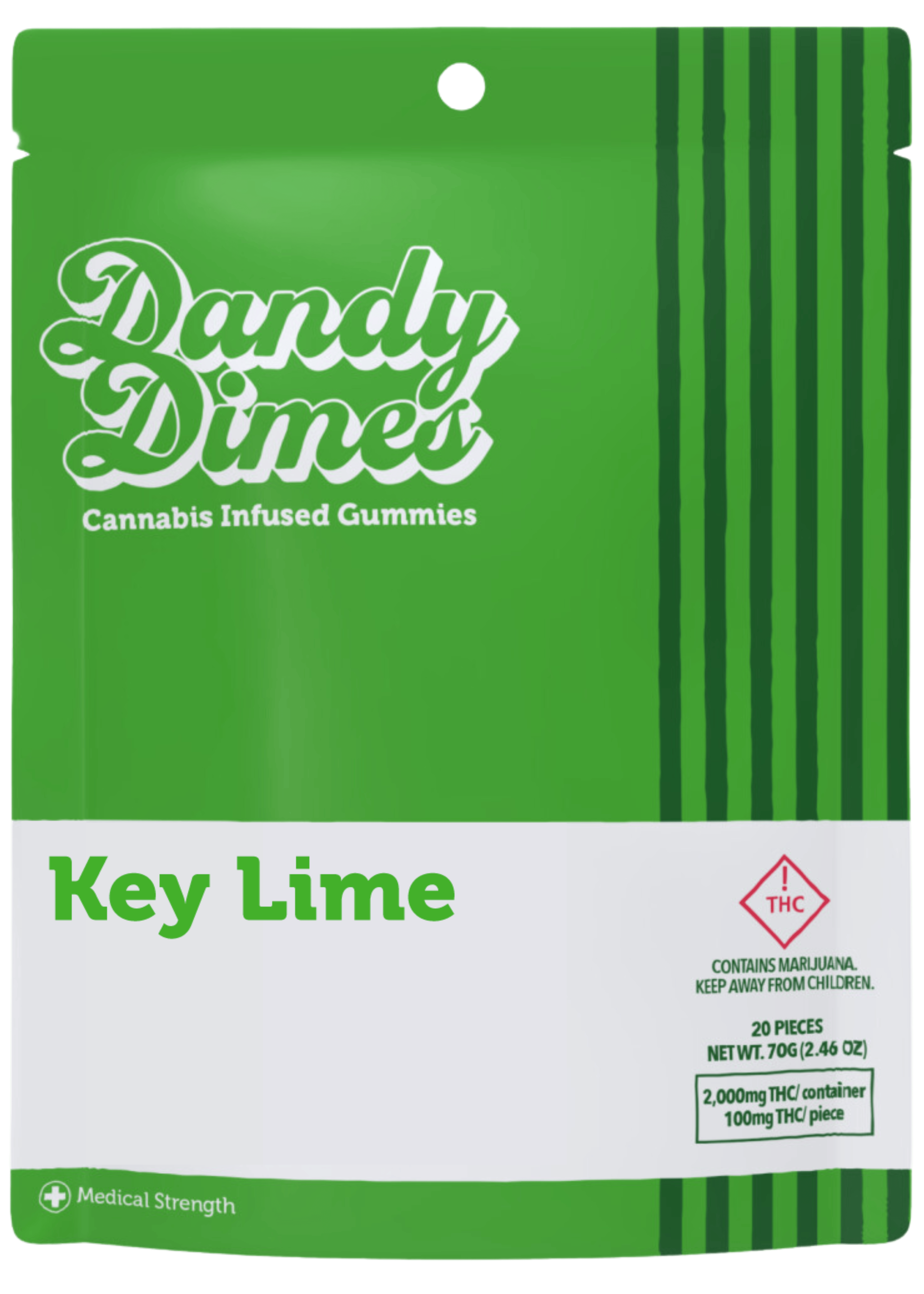 Dandy Dimes Gummies Key Lime 2000mg (Med)