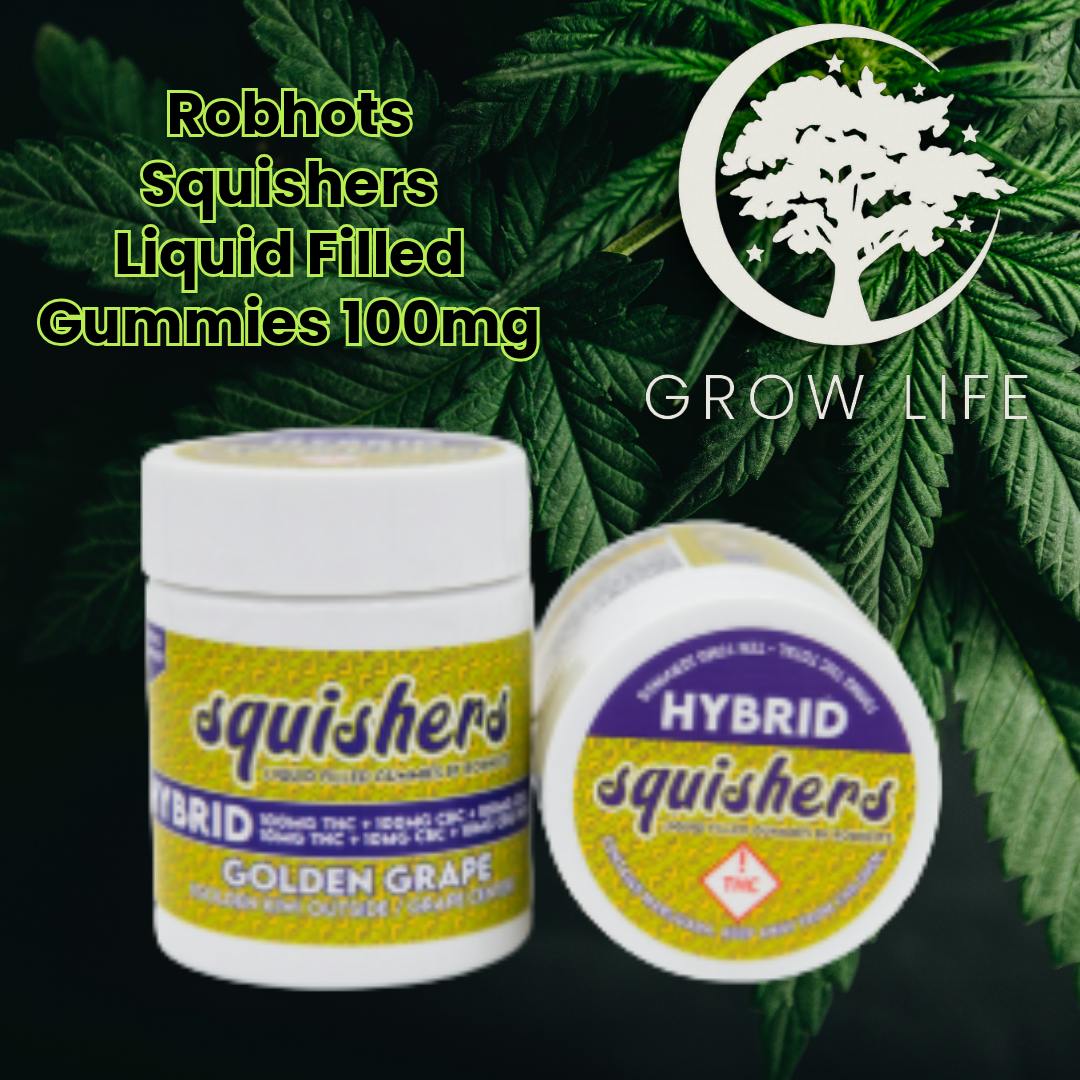 Robhots Squishers Liquid Filled Gummies Golden Grape 100mg (REC)