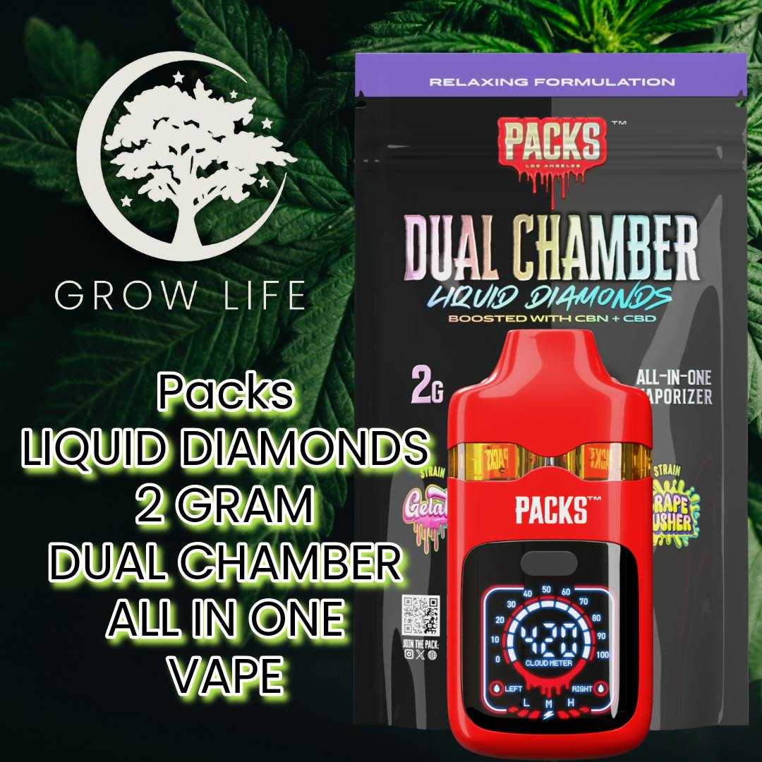 Packs - Liquid Diamond | 2g Dual Chamber | Relaxing | 1g Gelato - 1g Grape Gusher
