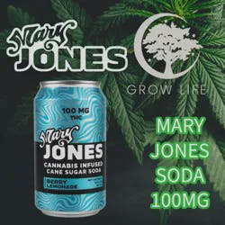 Mary Jones Soda Zero Sugar Raspberry Lemonade 100mg (REC)