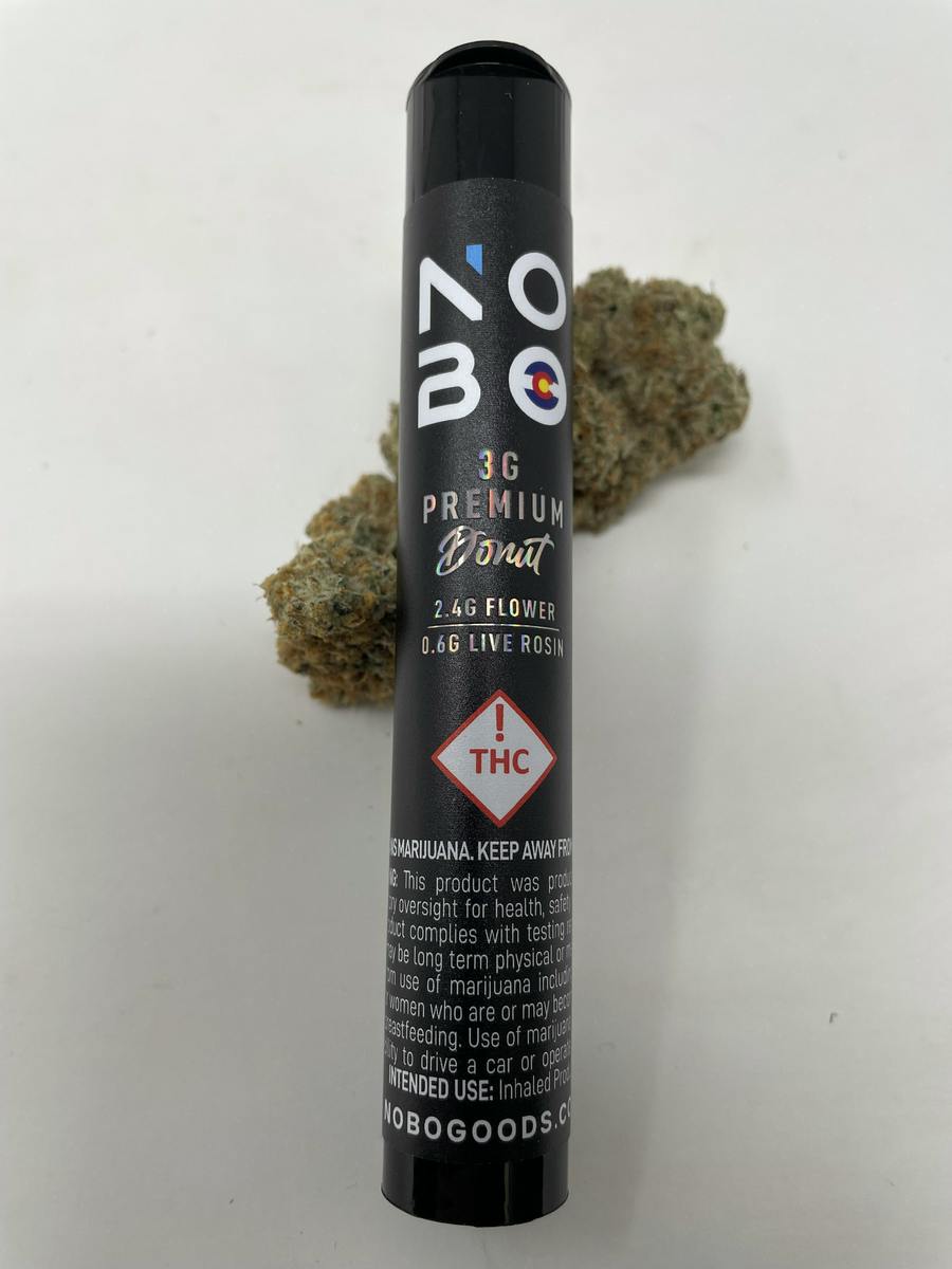 NOBO Premium Rosin Donut Preroll Amber Bloom 3g