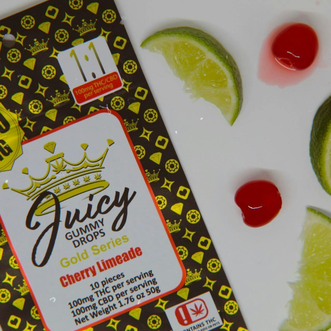 Cherry Limeade -1:1-1000mg Juicy Gummy Drops-Gold Series