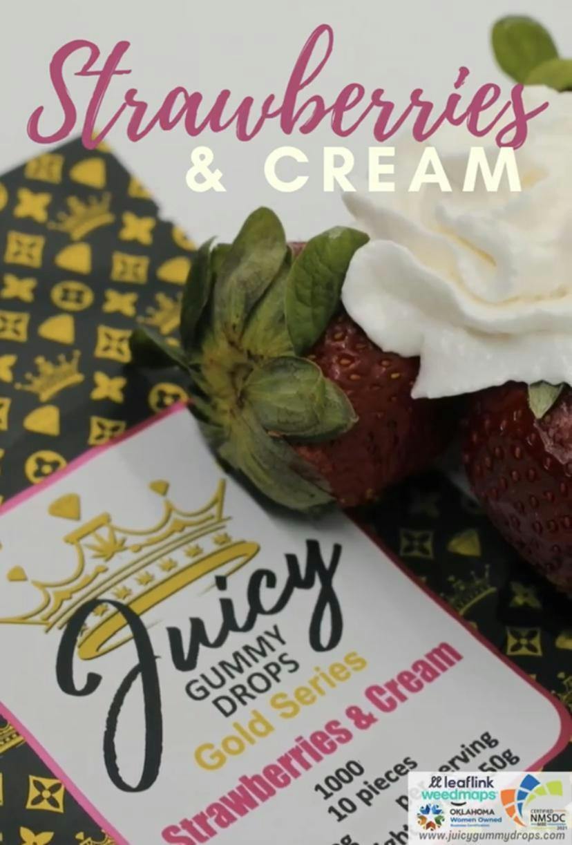 Strawberries & Cream - 1000mg Juicy Gummy Drops-Gold Series
