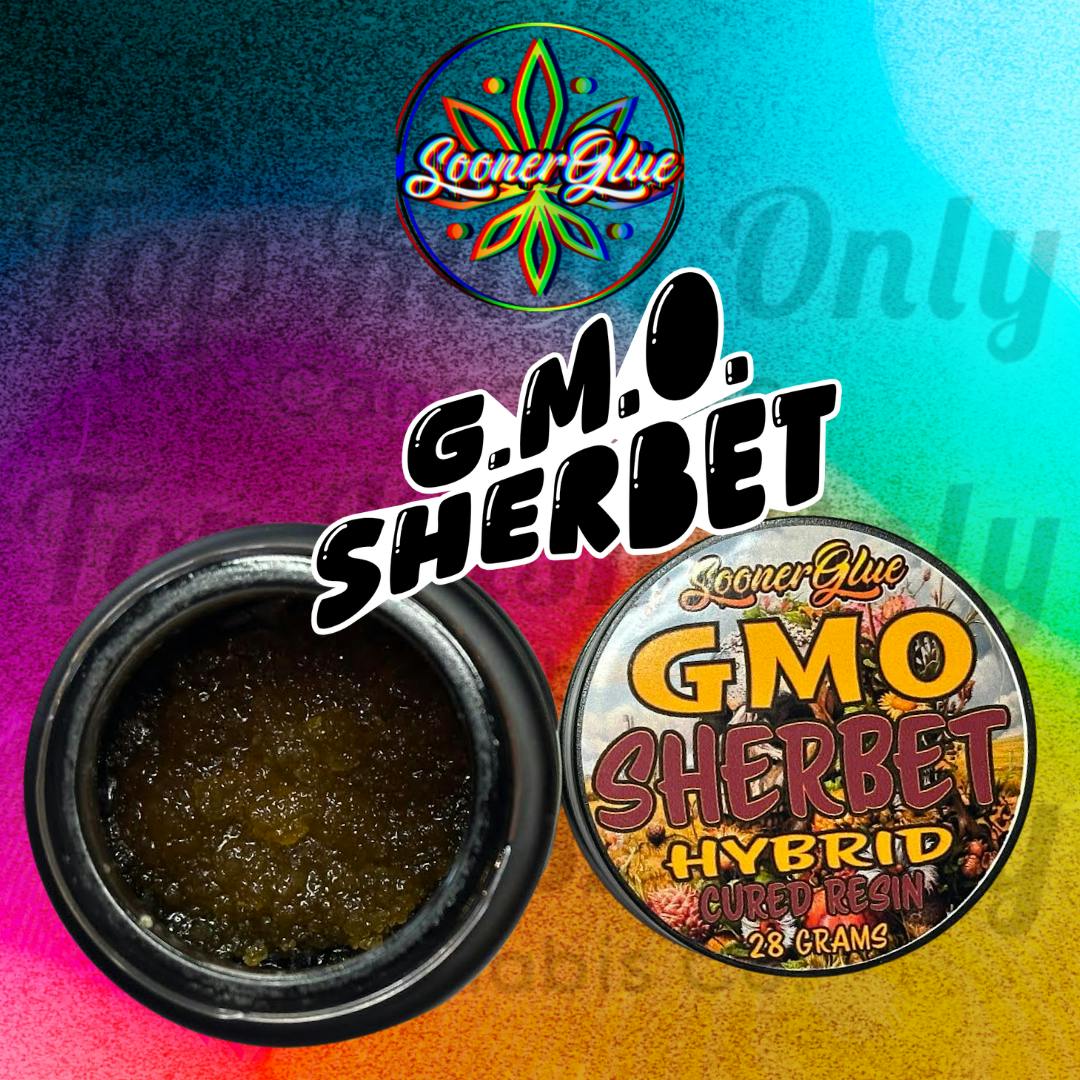 Sooner Glue - 28g Extract Cured Resin - GMO Sherbet | Hybrid