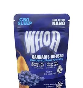 Whoa Gummies Blueberry Pear THC/CBN 1:1 100mg