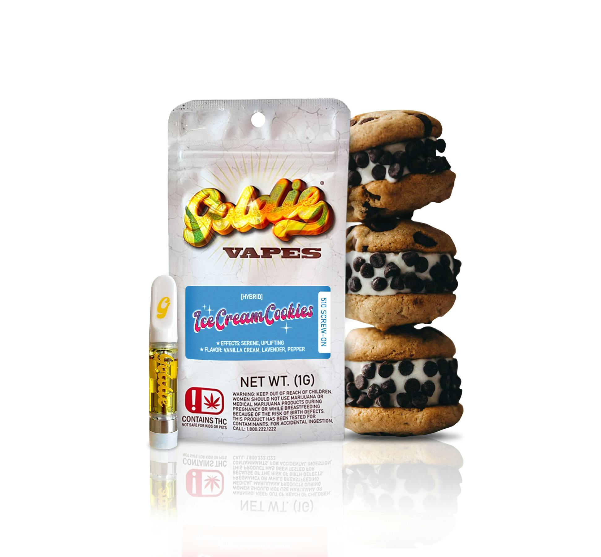 Goldie 1g Distillate Cartridge - Ice Cream Cookies
