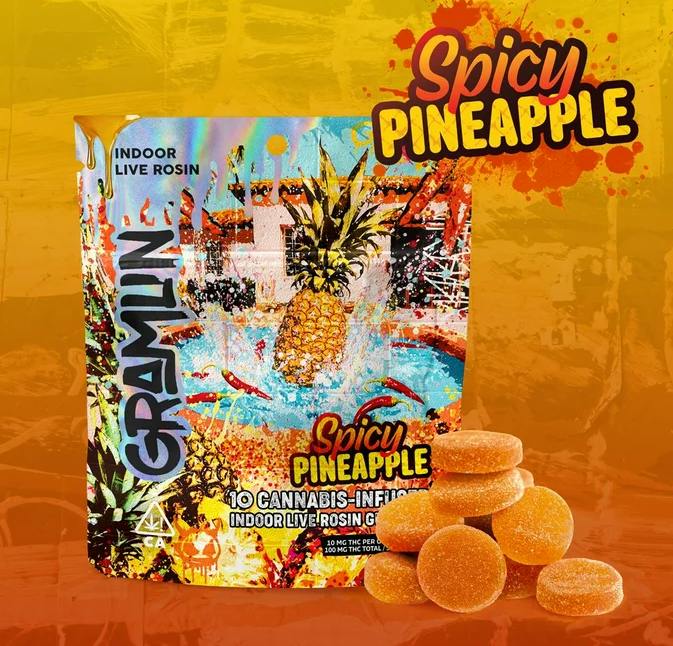 Gramlin - Spicy Pineapple Indoor Live Rosin Gummies 100mg *ALL PRICES INCLUDE TAX*