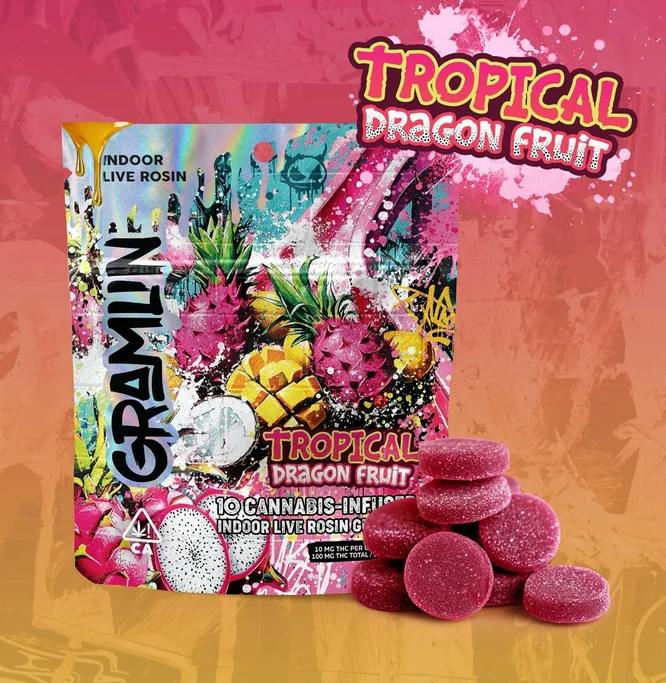 Gramlin - Tropical Dragon Fruit Indoor Live Rosin Gummies 100mg *ALL PRICES INCLUDE TAX*