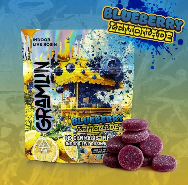Gramlin - Blueberry Lemon Indoor Live Rosin Gummies 100mg *ALL PRICES INCLUDE TAX*