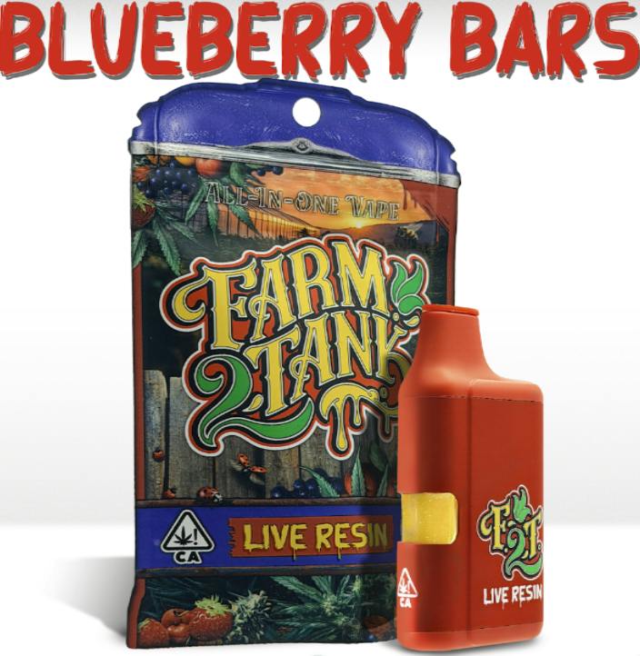 Farm 2 Tank - Blueberry Bars Live Resin Disposable 1g*ALL PRICES INCLUDE TAX*