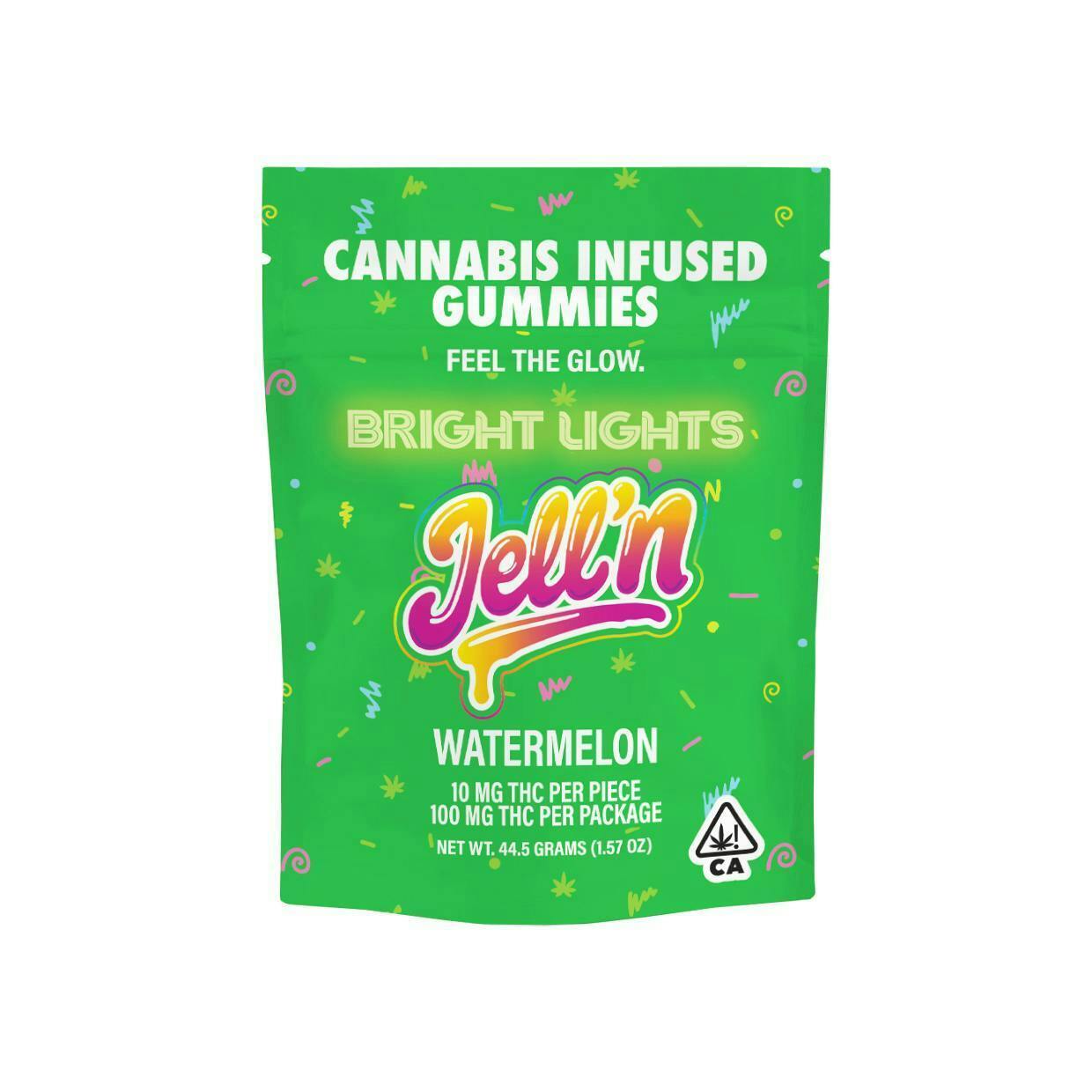 Bright Lights: Jell'n - Cannabis Infused Gummies - 100mg THC - 10pk - Watermelon