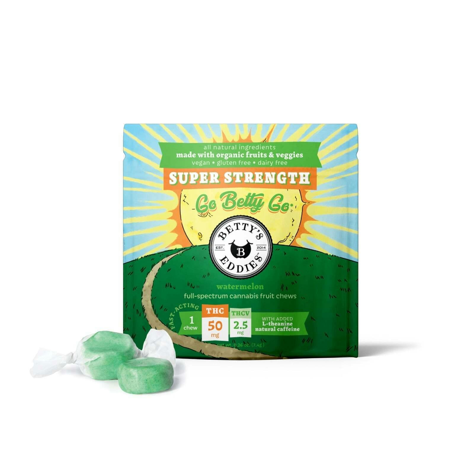 Go Betty Go - Watermelon [1pk] (50mg THC/2.5mg THCV) | Betty's Eddies - Fruit Chews