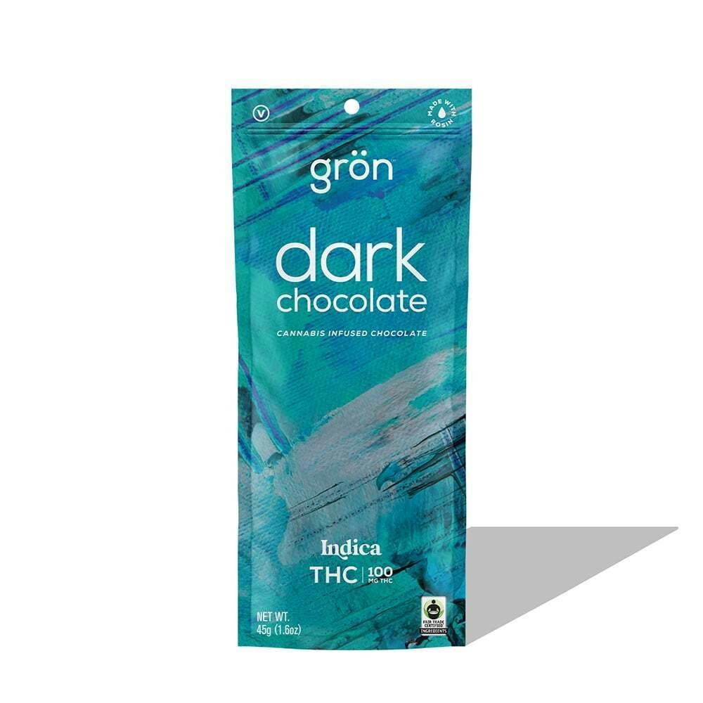 THC Dark Chocolate - Indica (100mg) | Grön - Chocolate
