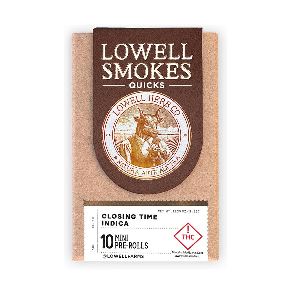 Closing Time Indica [.35g each / 3.5g total] | Lowell Herb Co - 10 Pack Quick Smokes