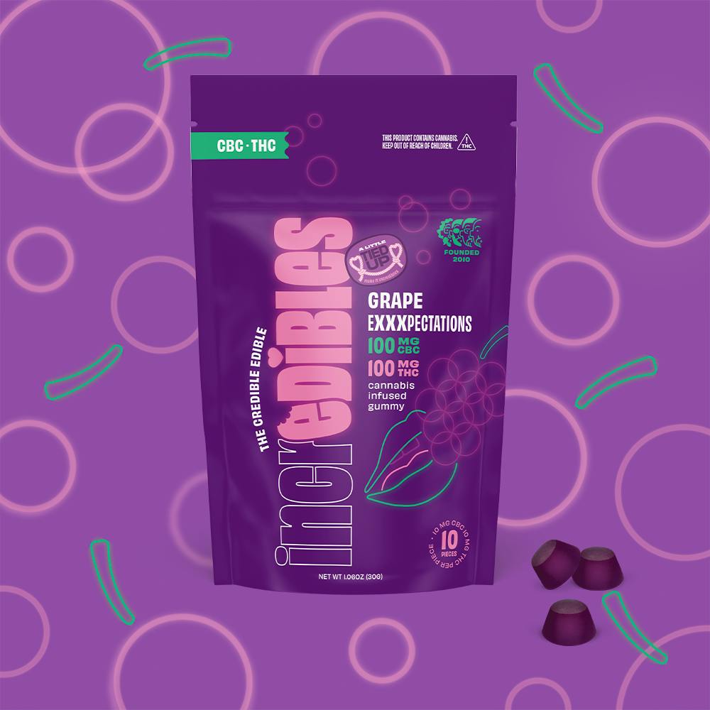 1:1 Grape Exxxpectations + CBC [10pk] (100mg CBC/100mg THC) | incredibles - Gummies