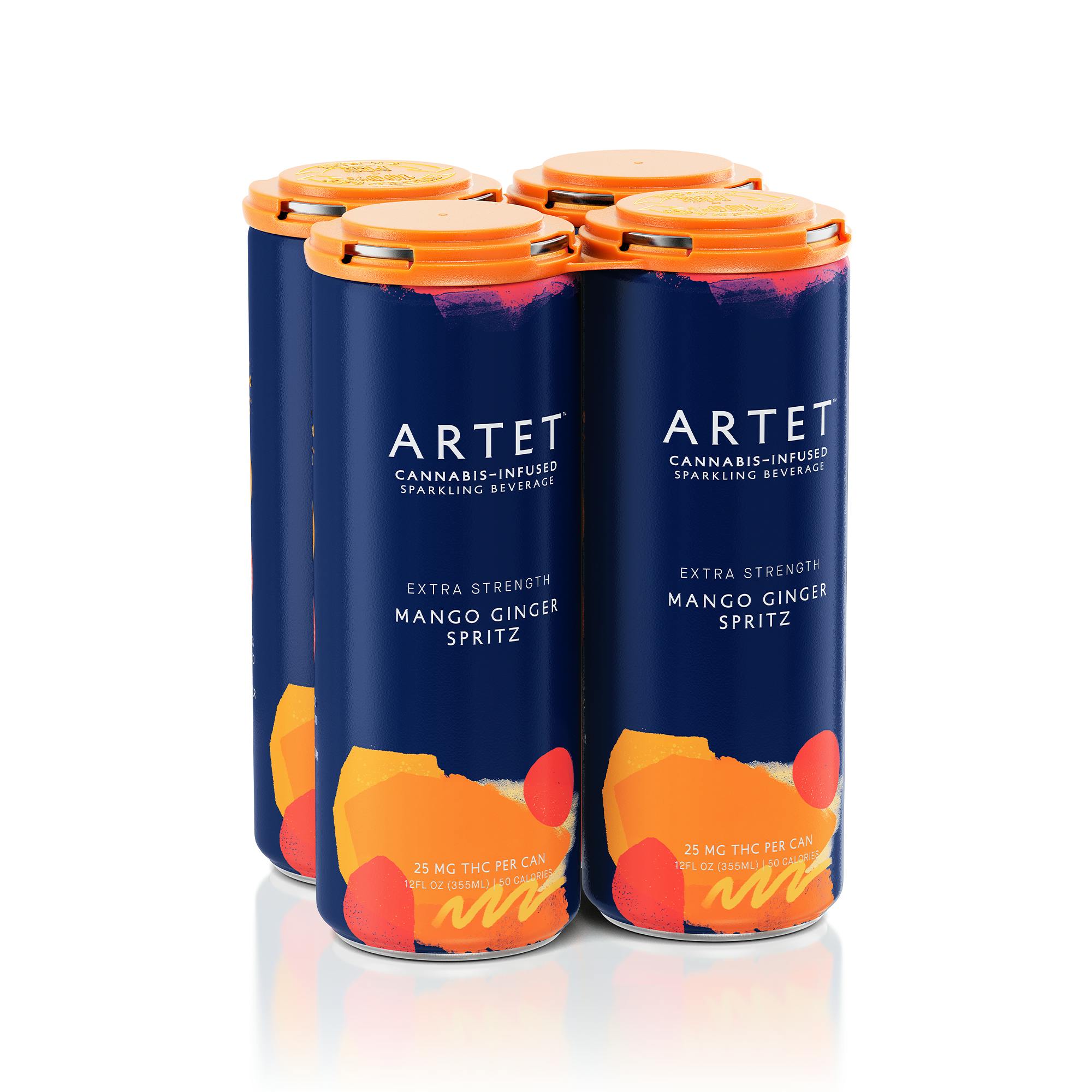 Extra Strength Mango Ginger Spritz [4pk] (100mg) | Artet - 4 Pack Infused Botanical Beverage