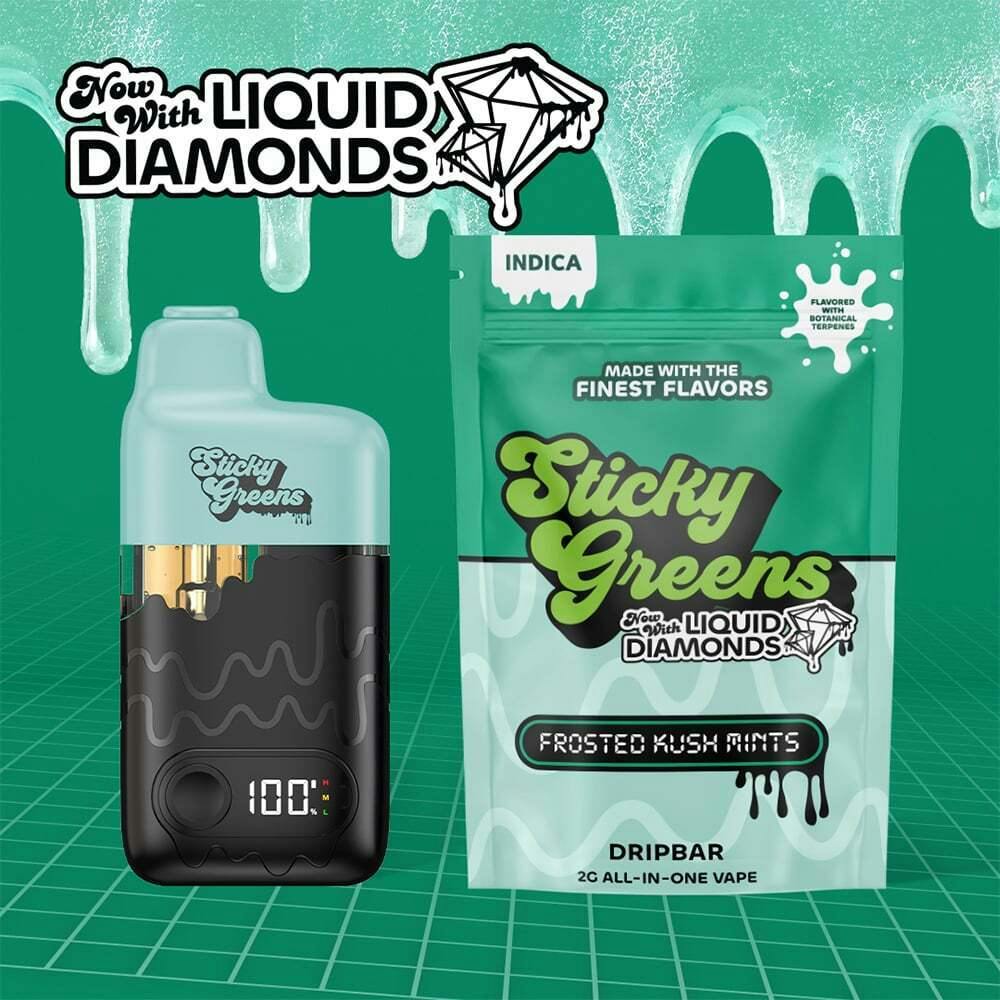 Frosted Kush Mints [2000mg] | Sticky Greens - Liquid Diamonds Disposable