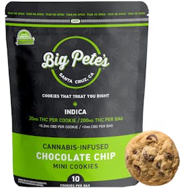 BIG PETE'S TREATS | CHOCOLATE CHIP | INDICA ENHANCED | INFUSED MINI COOKIES 10 PK | 200MG