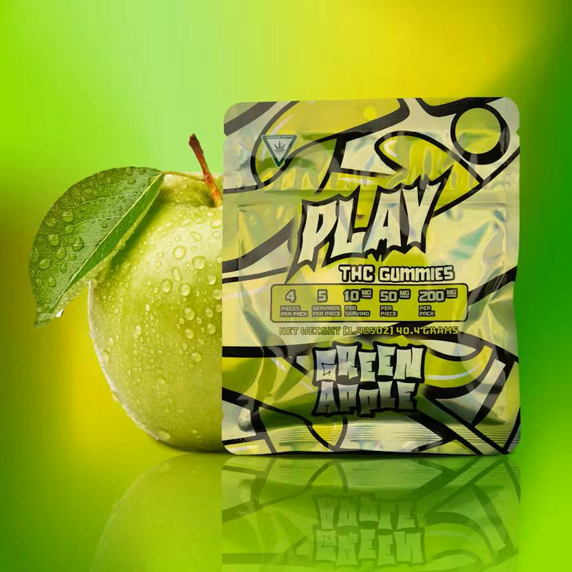 PLAY | GREEN APPLE | ROSIN INFUSED GUMMIES | 200MG