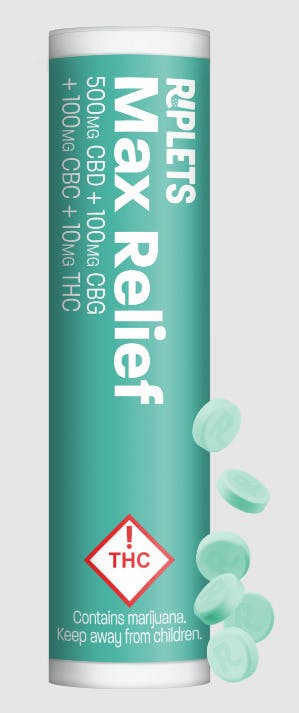 Riplets - Max Relief - 5:1:1 (500mg CBD:100mg CBG:100mg CBC:10mg THC) at AMCH Dumont