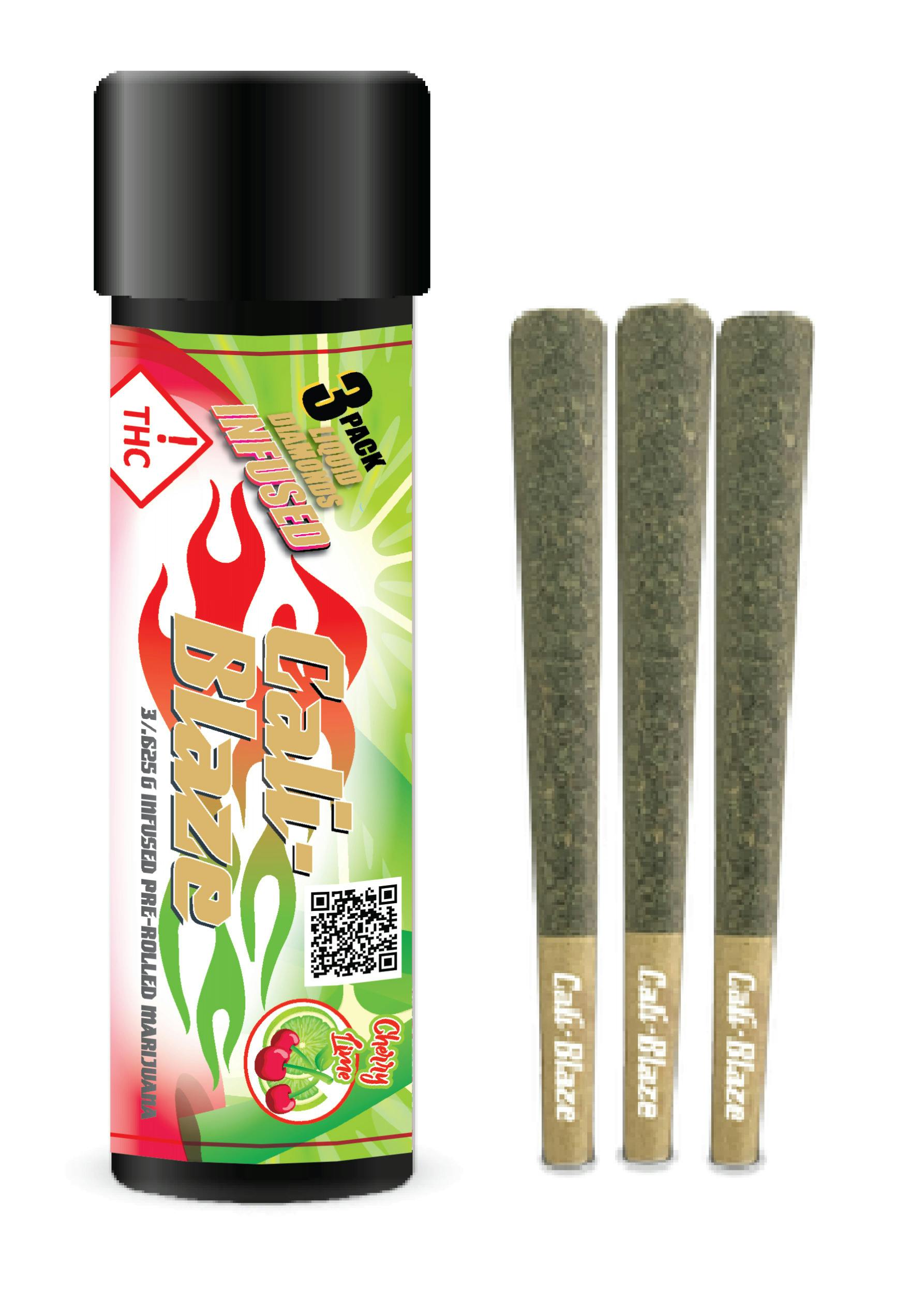 Cali-Blaze - Cherry Lime (White 99) 3pk Infused Joints - 1.875g at AMCH Dumont