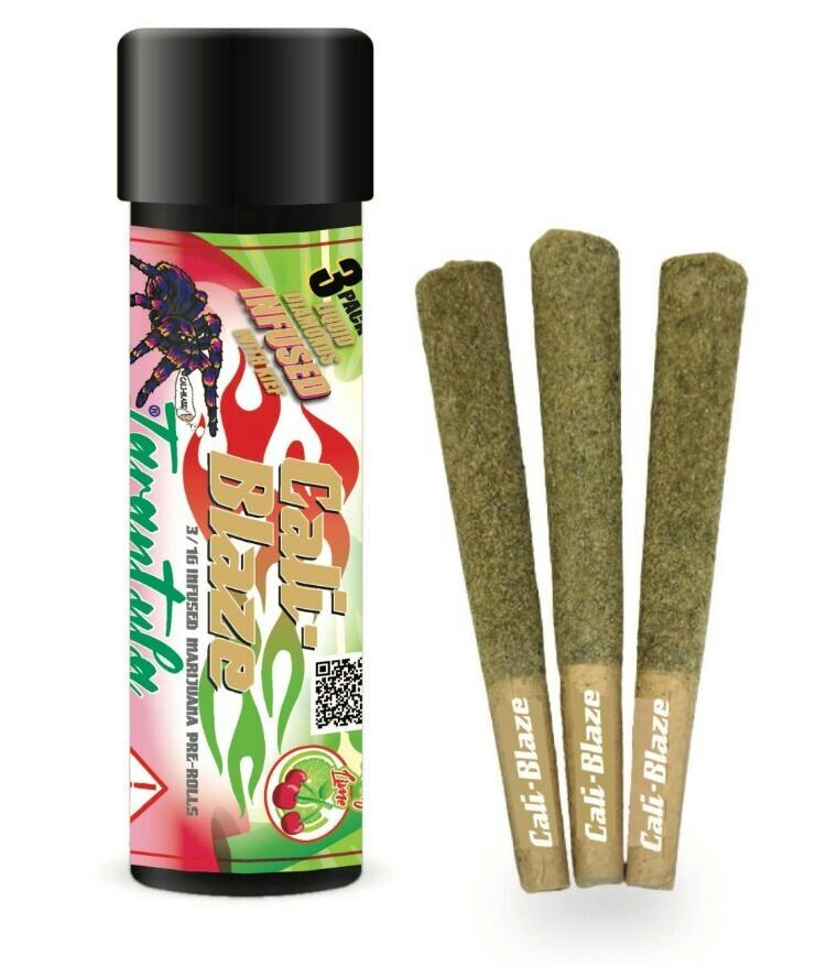 Cali-Blaze Tarantula - Cherry Lime (Tropic Delight) - 3pk Infused Joints (3g Total)