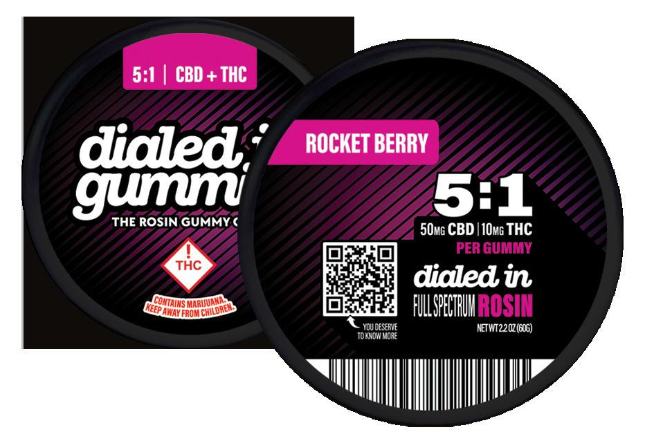 Dialed In (BACK) - 5:1 CBD/THC Rosin Gummies
