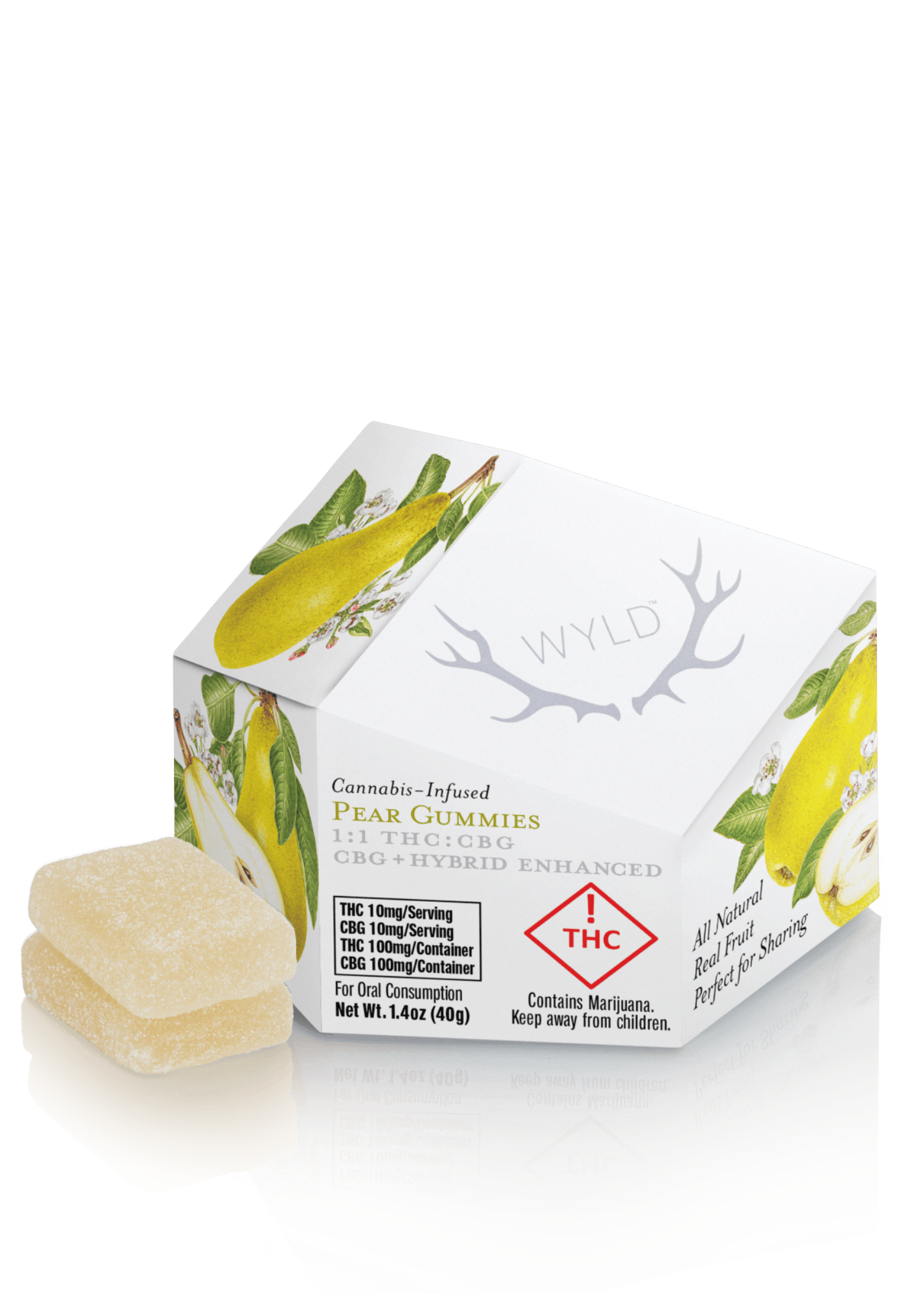 Wyld - Pear 1:1 CBG/THC Gummies - Hybrid