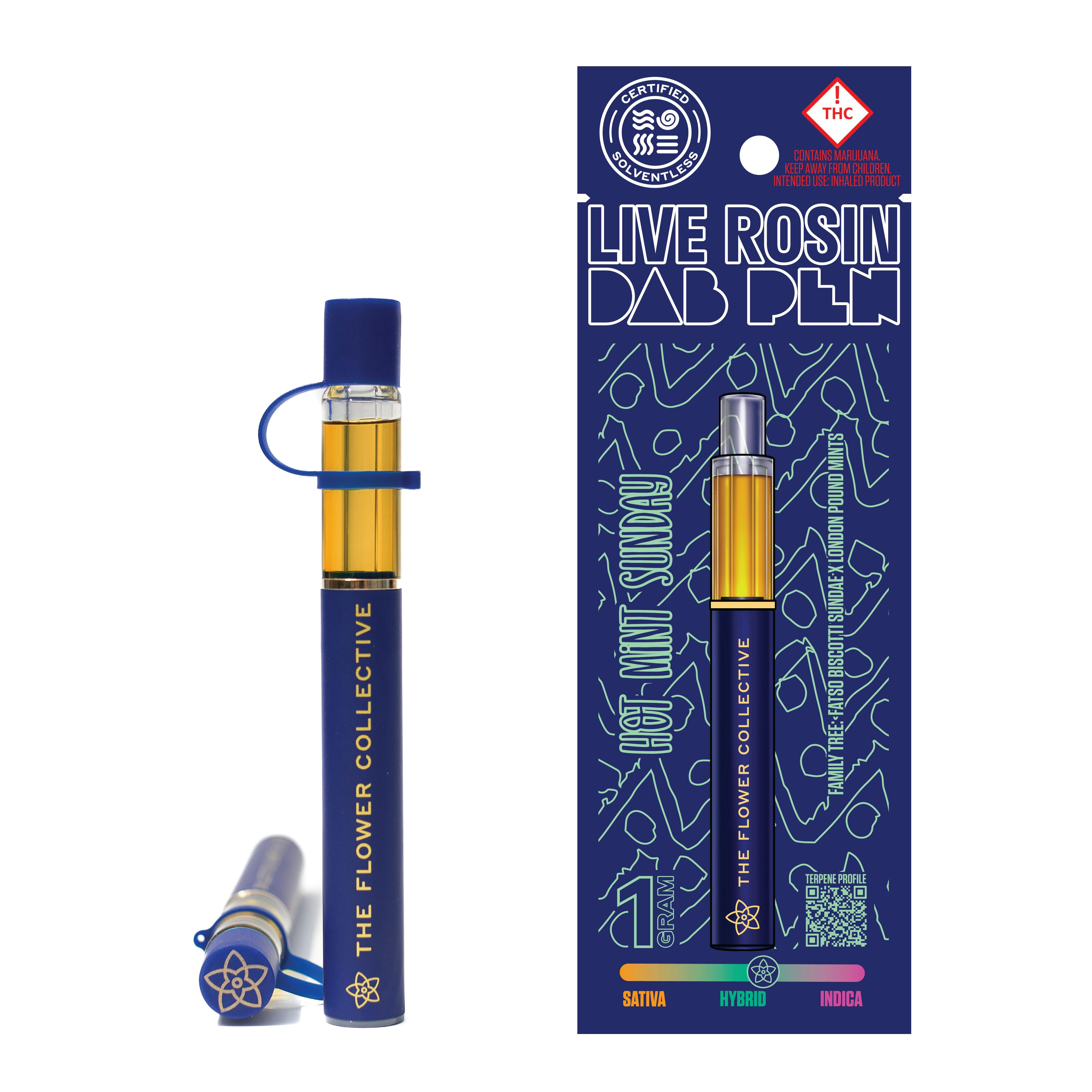 The Flower Collective - Hot Mint Sunday (H) - 1g First Press Rosin AIO