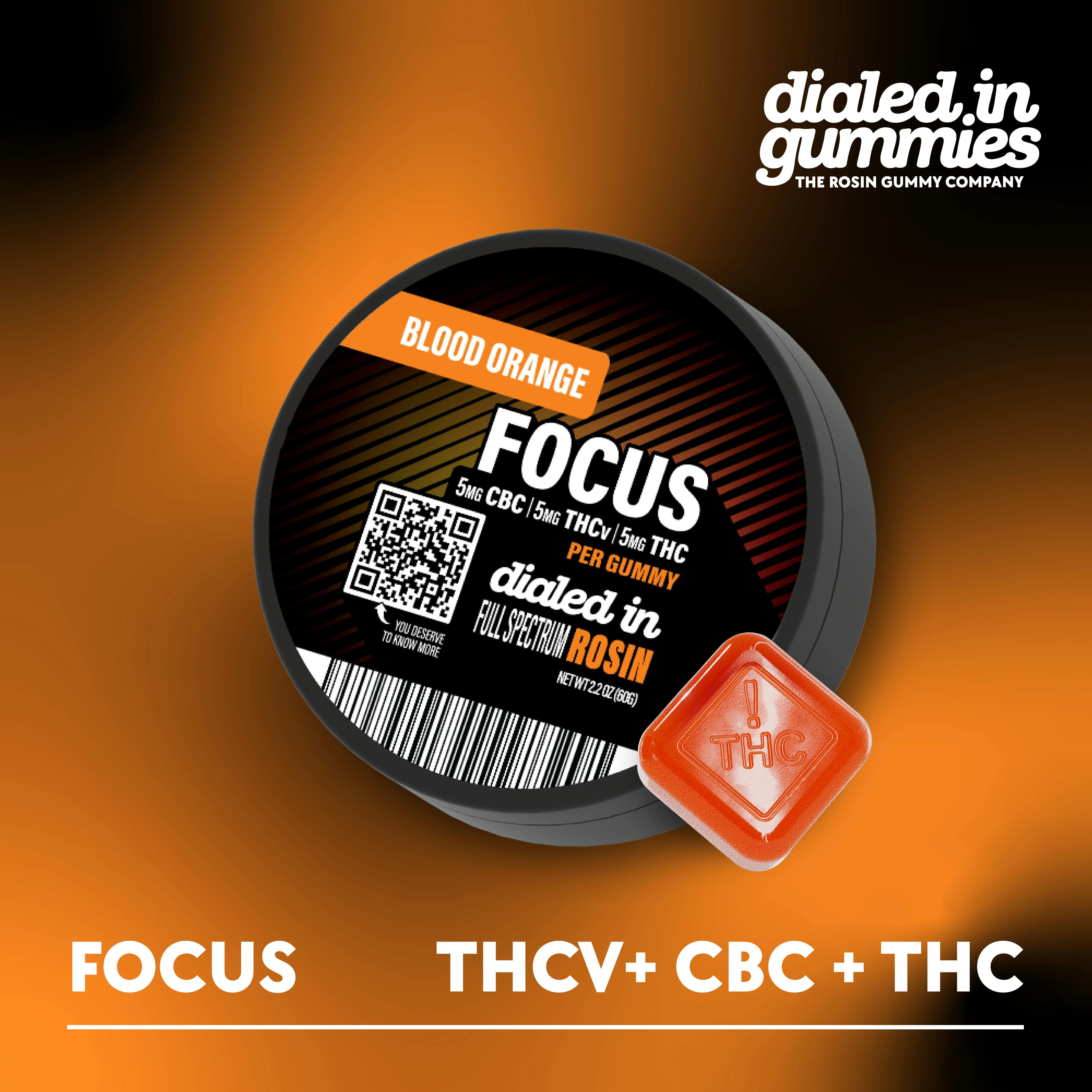 Dialed In - FOCUS 1:1:1 THC/THCv/CBC Rosin Gummies