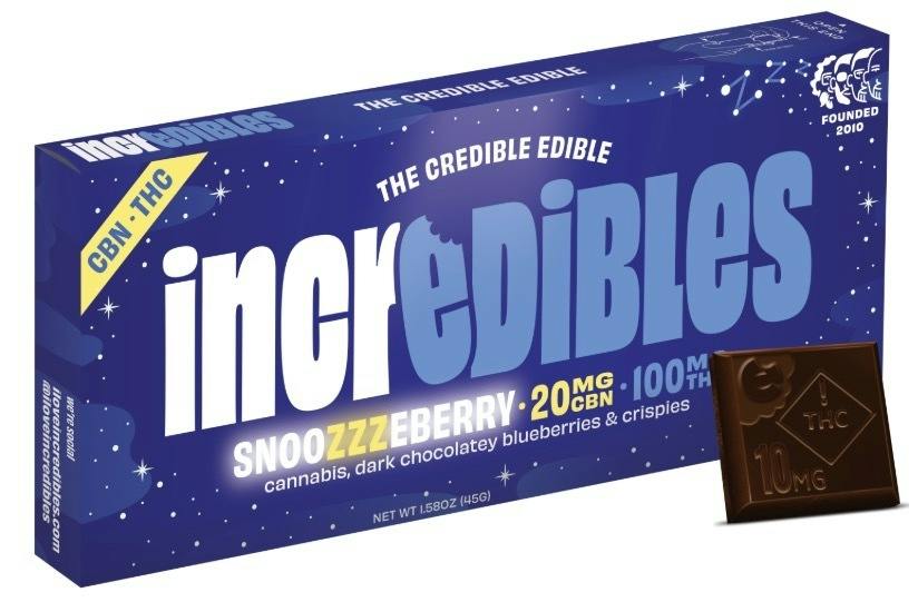 Incredibles - SnooZZZeberry 1:5 CBN/THC - 100mg Chocolate Bar