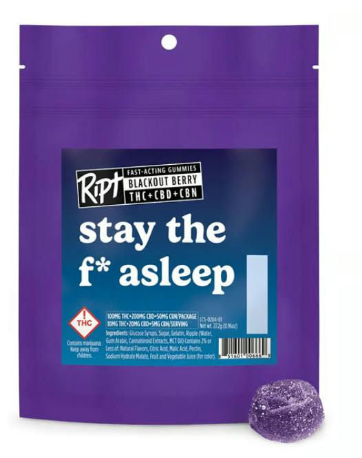 Ript Gummies - STAY THE F* ASLEEP 2:1:1 THC/CBD/CBN