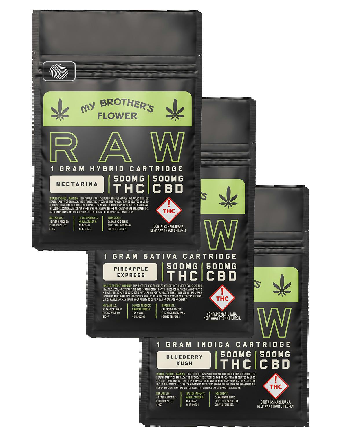 My Brother's Flower - RAW 1g THC:CDB Cartridge