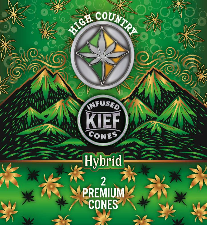 High Country Cones - Peach Ringz (H) - 2pk Kief-Infused Cones (1g Total)