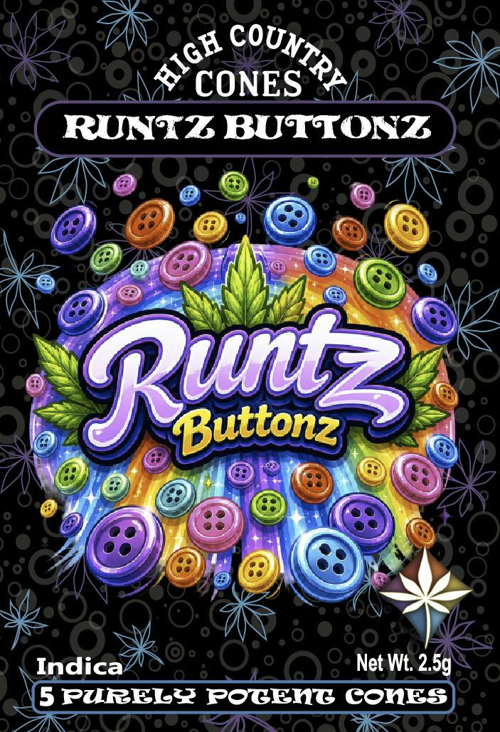 High Country Cones - Runtz Buttonz (I) - Pure Melt Cone 5pk