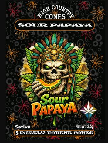 High Country Cones - Sour Papaya (S) - Pure Melt Cone 5pk
