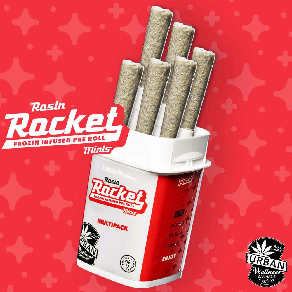 Rosin Rocket Minis - Cap Junky [4.5g] | Urban Wellness - 6 Pack Infused Pre Roll