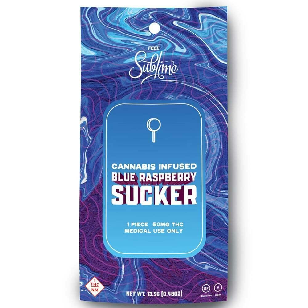 Blue Raspberry Sucker (50mg) at Urban Wellness Cannabis Dispensary - Taos