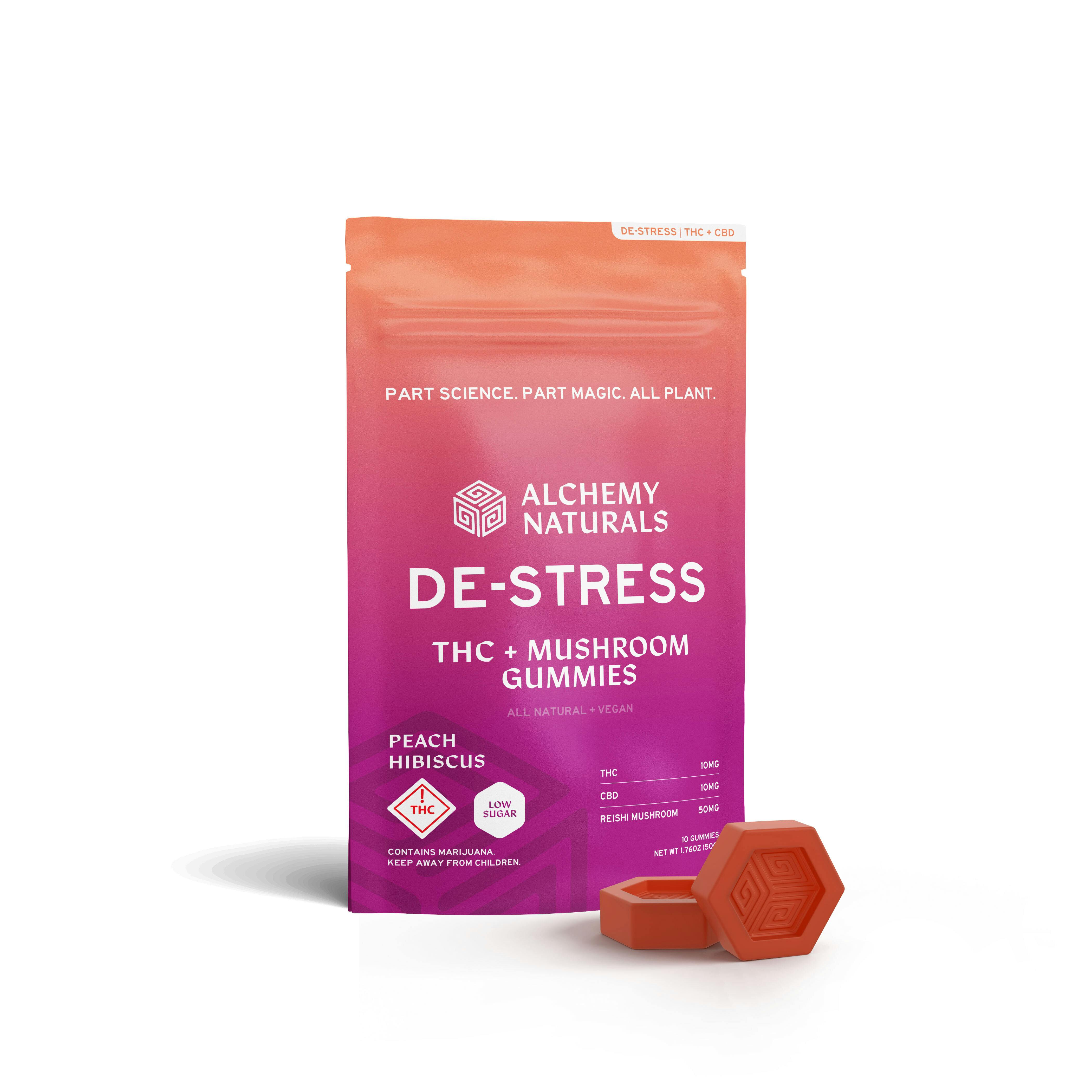 De-Stress - Peach Hibiscus [10pk] (100mg CBD/100mg THC)
