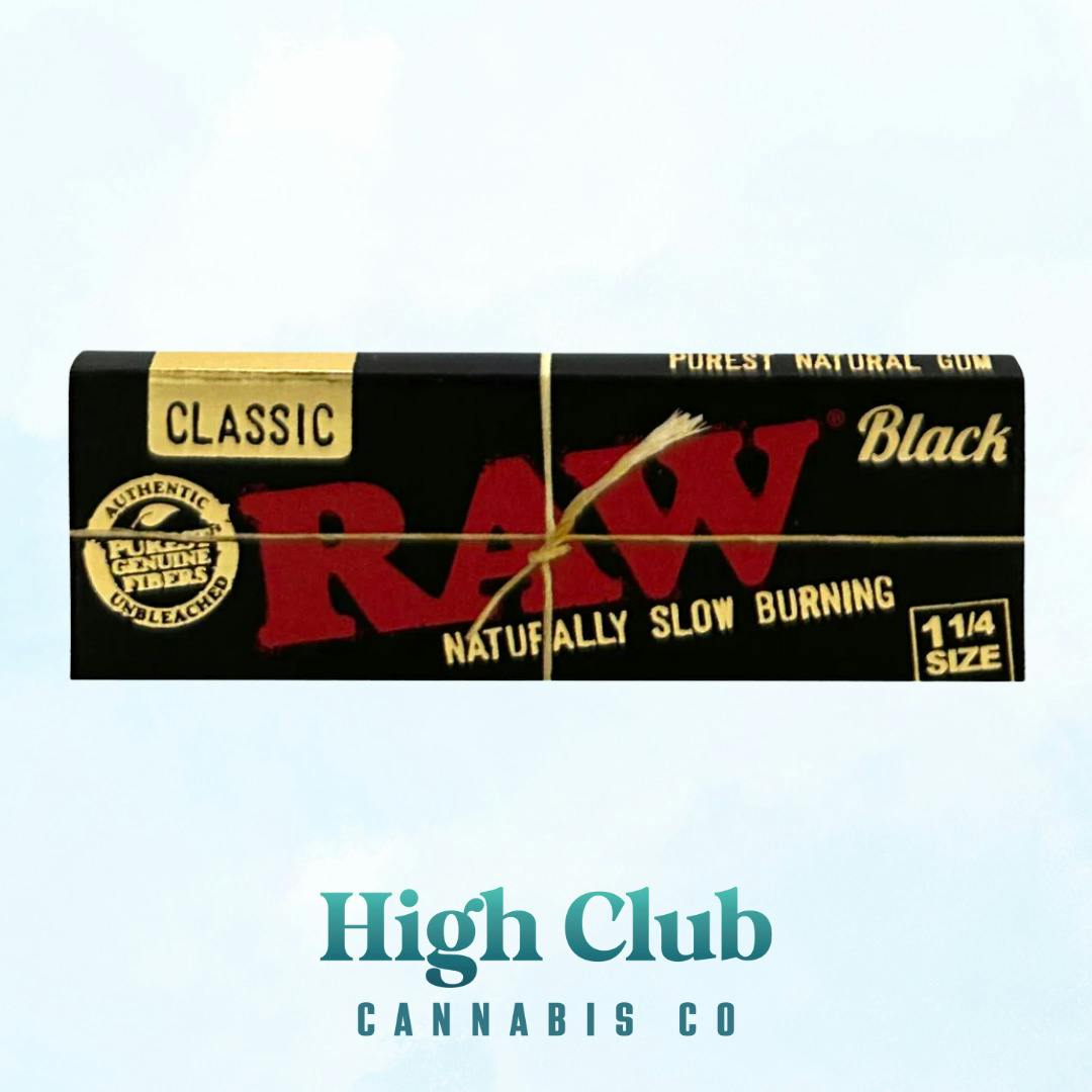 Raw Classic BLACK 1 1/4 Cones - 6pk