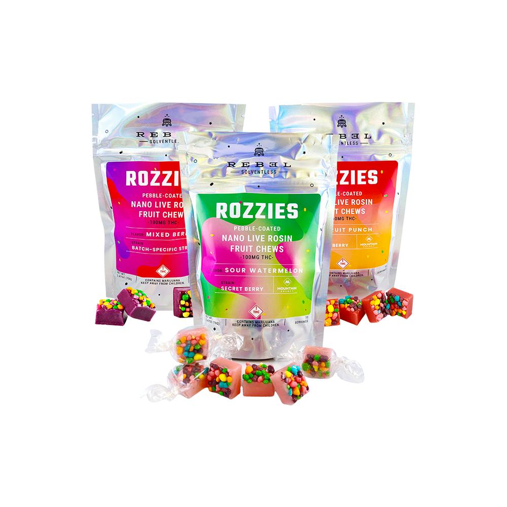 Sour Razzberry [20pk] (2000mg) | Rebel Edibles - Rozzies
