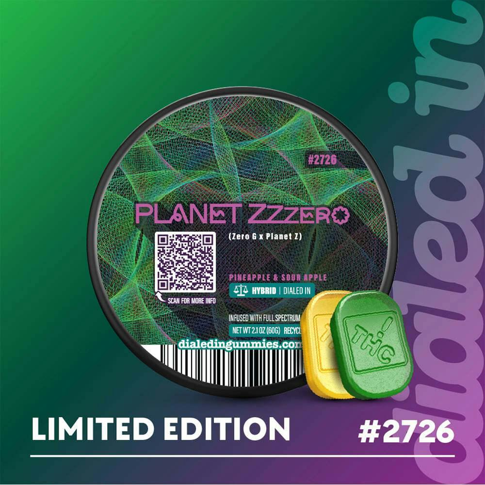 100mg - Planet Zzzero #2726 - Rosin Gummies (10pk) | Dialed In Gummies - Rosin Gummies