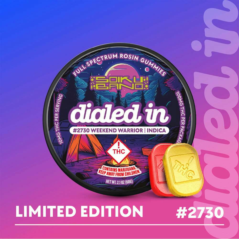 100mg - Weekend Warrior #2730 - Rosin Gummies (10pk) | Dialed In Gummies - Rosin Gummies